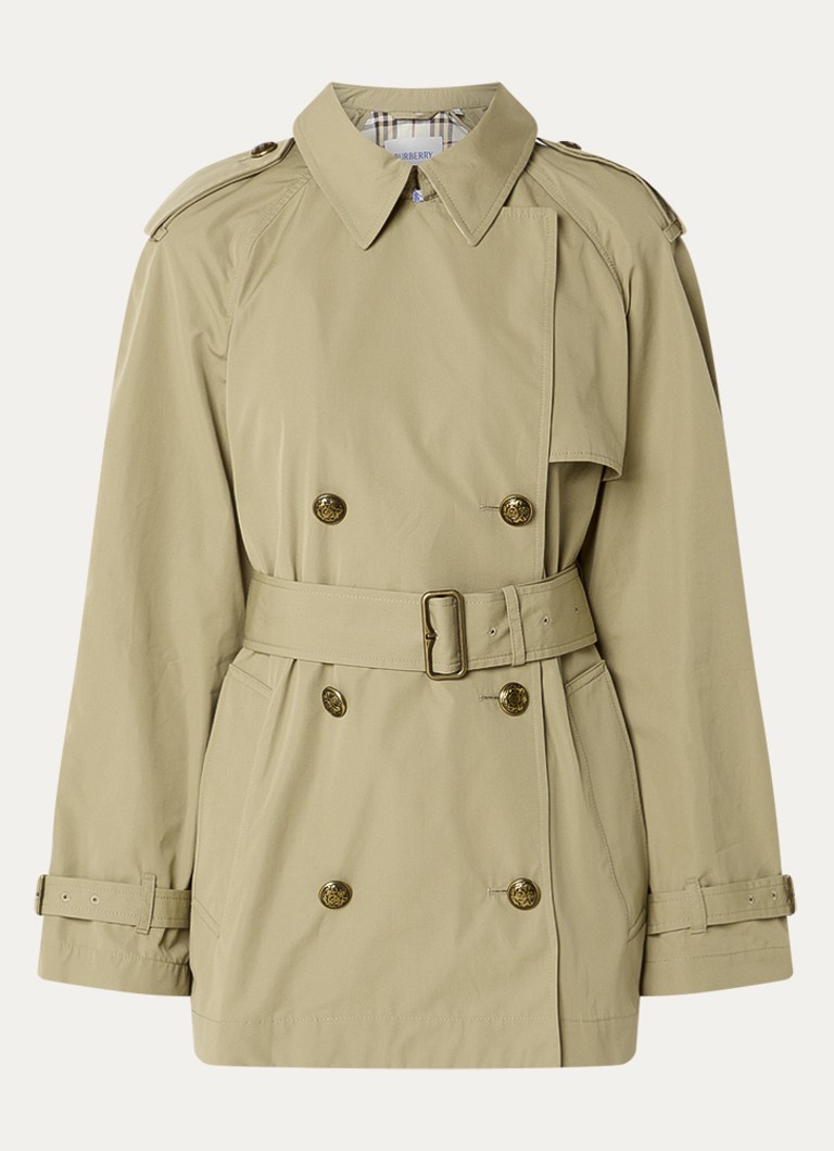 Burberry Dames Belgravia double-breasted trenchcoat met steekzakken en ceintuur in de kleur Khaki, maat: S