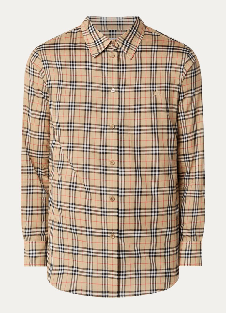 Burberry Heren Emma overhemd met ruitdessin in de kleur Zand, maat: M
