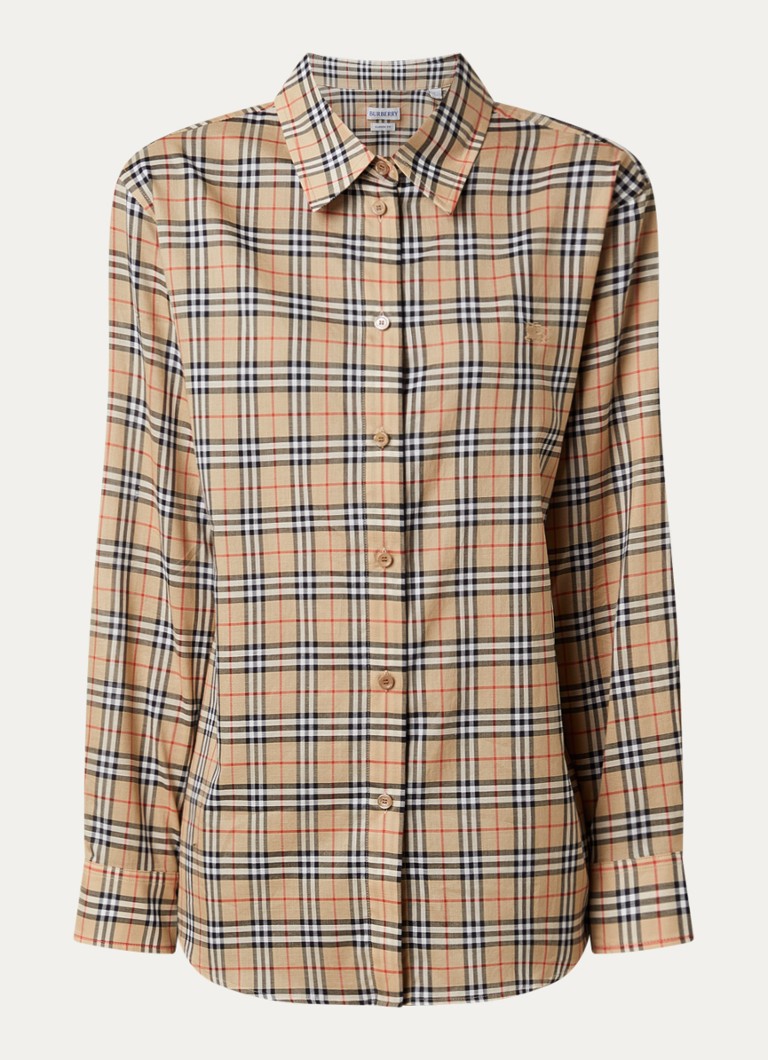 Burberry Heren Emma overhemd met ruitdessin in de kleur Zand, maat: M