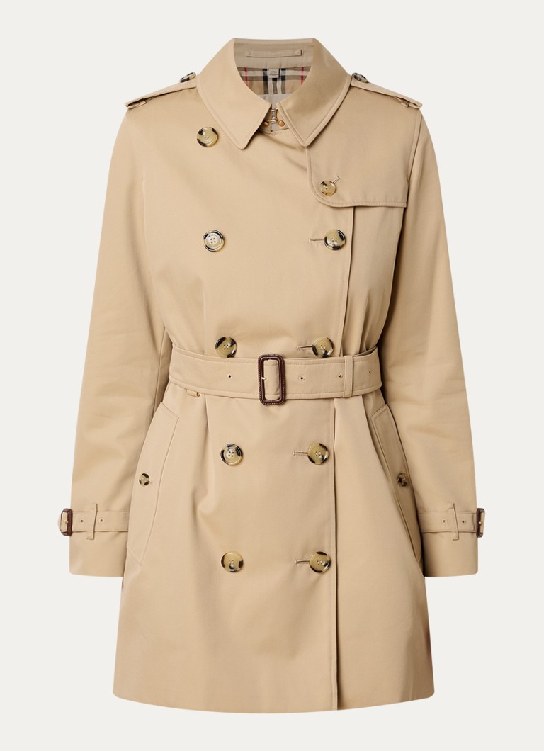 Burberry Dames Kensington trenchcoat met steekzakken in de kleur Beige, maat: M