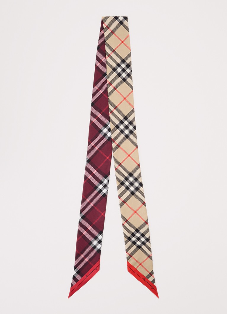 Burberry Dames Sjaal van zijde 180 x 8 cm in de kleur Rood, maat: One Size
