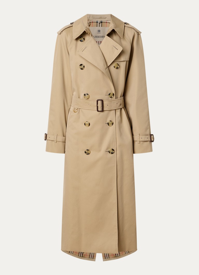Burberry Dames Asymmetrische trenchcoat met paspelzakken in de kleur Zwart, maat: L