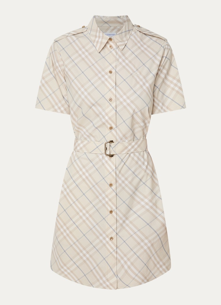 Burberry Dames Georgina blousejurk met ruitdessin in de kleur Creme, maat: M