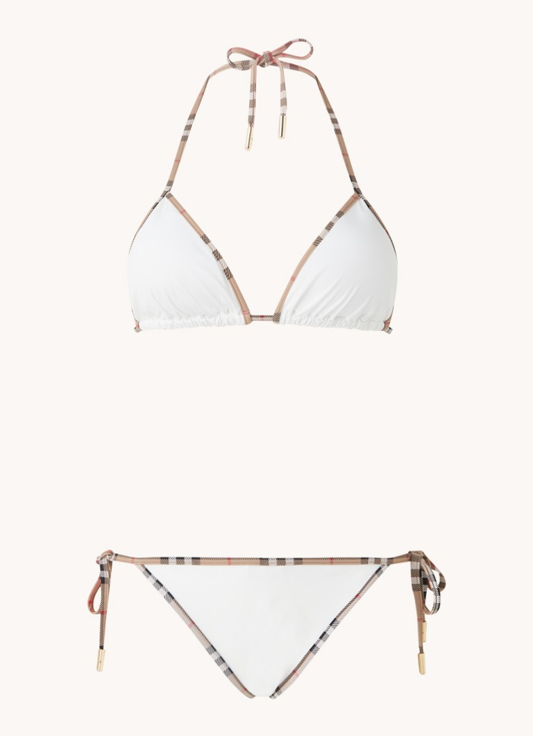 Burberry Dames Bikiniset met uitneembare vulling in de kleur Wit, maat: L