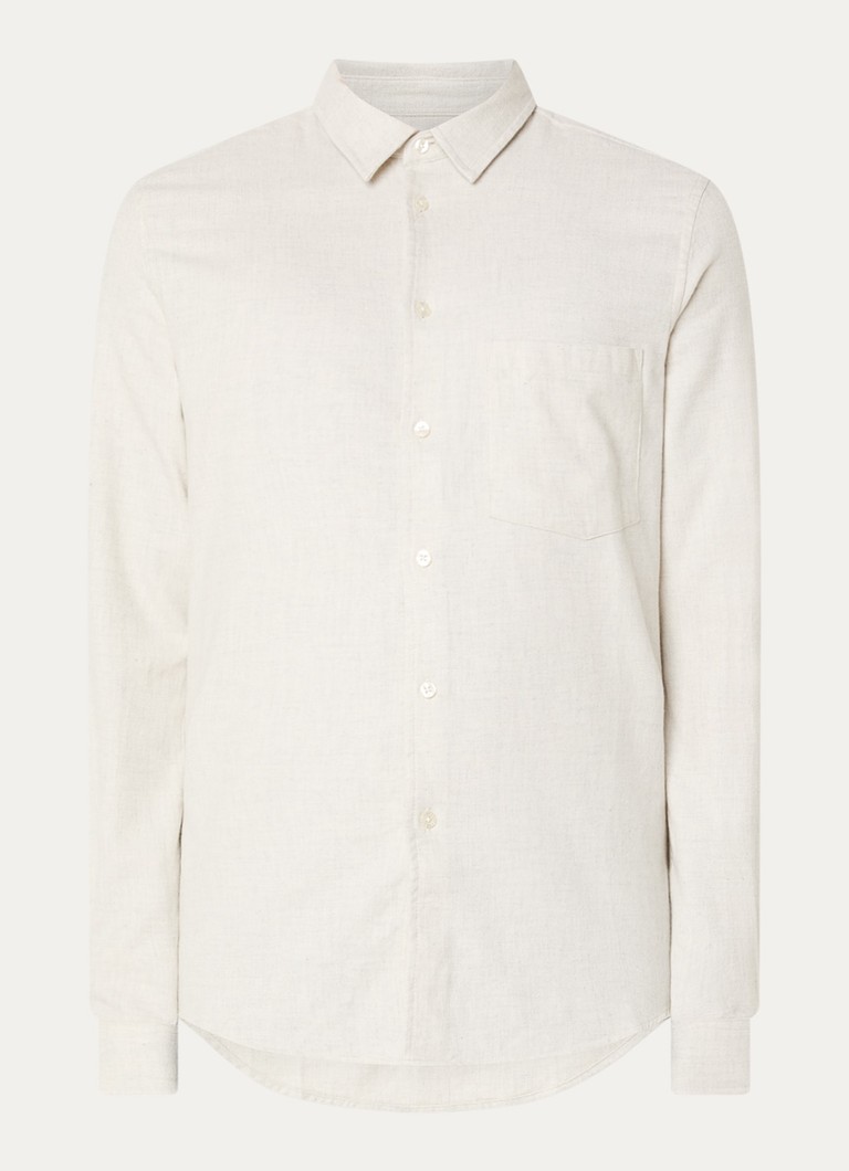 SAMSØE SAMSØE Heren Liam regular fit overhemd met borstzak in de kleur Gebroken wit, maat: XL