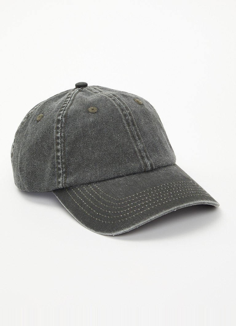 SAMSØE SAMSØE Heren Pet van denim met logoborduring in de kleur Donkergroen, maat: OS