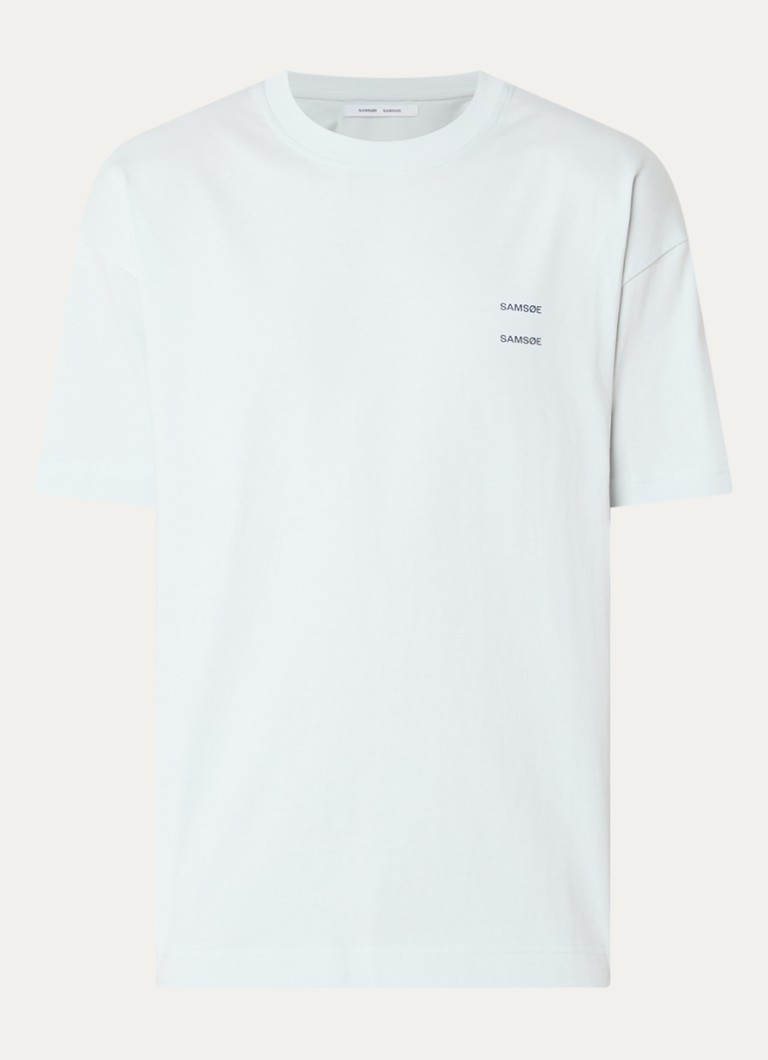 SAMSØE SAMSØE Heren Joel T-shirt met logo in de kleur Lichtbruin, maat: S