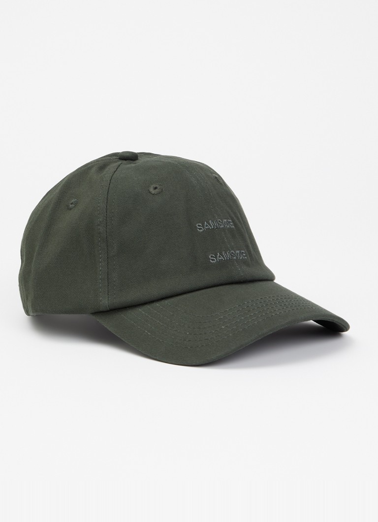 SAMSØE SAMSØE Heren Saaddie pet met logo in de kleur Legergroen, maat: OS