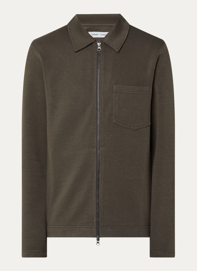 SAMSØE SAMSØE Heren Sahannes sweatvest met kraag in de kleur Donkergrijs, maat: S