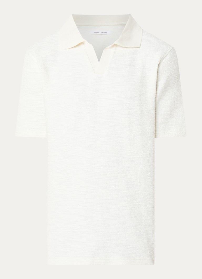 SAMSØE SAMSØE Heren Regular fit polo met stretch in de kleur Gebroken wit, maat: S