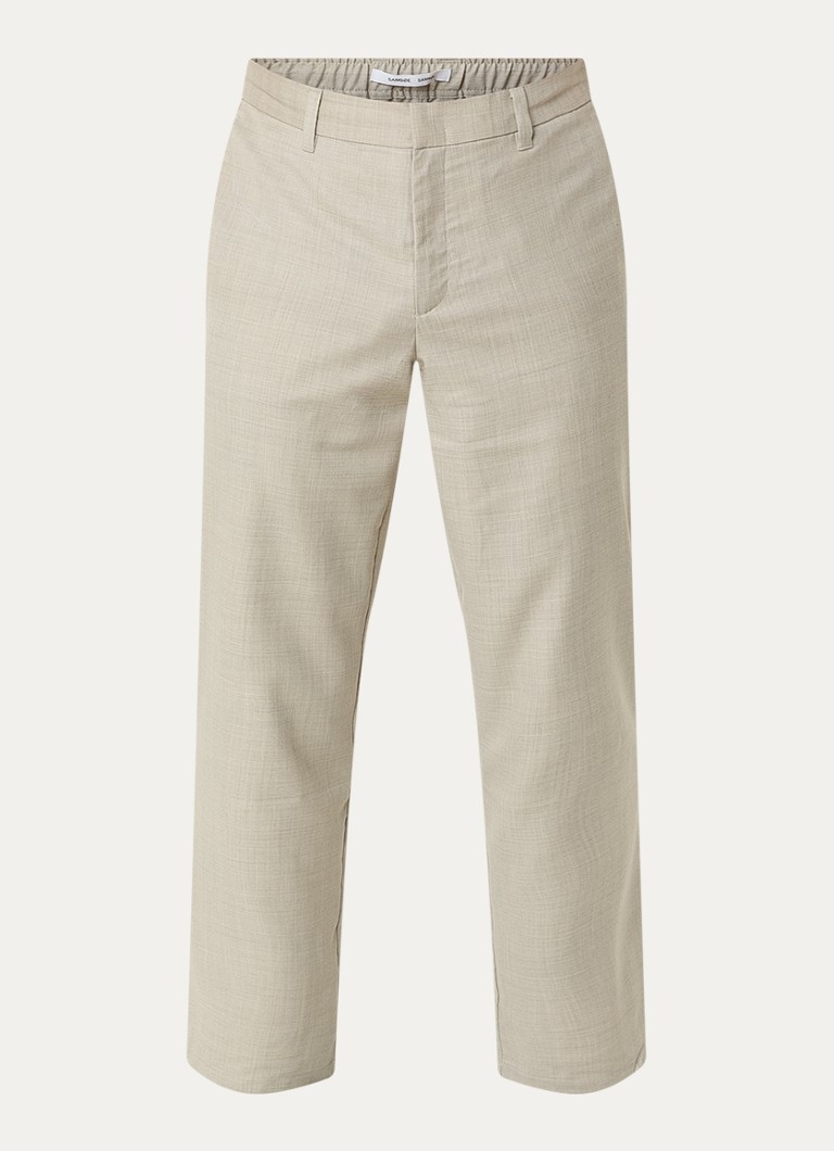 SAMSØE SAMSØE Heren Noah straight fit pantalon in wolblend met steekzakken in de kleur Grijs, maat: M