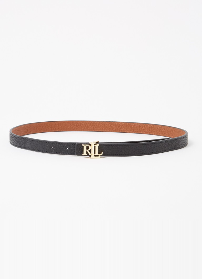 Ralph Lauren Dames Reversible riem van leer met logo in de kleur Zwart, maat: L