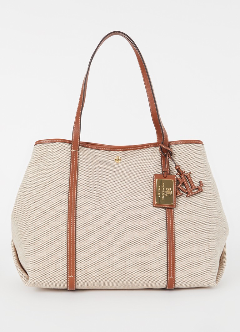 Ralph Lauren Dames Emerie Extra Large shopper van canvas met leren details