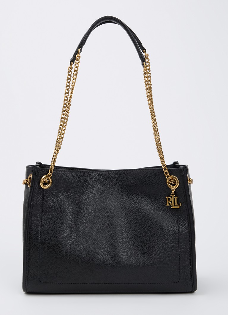 Ralph Lauren Dames Bradley Medium schoudertas van leer in de kleur Zwart, maat: OZ