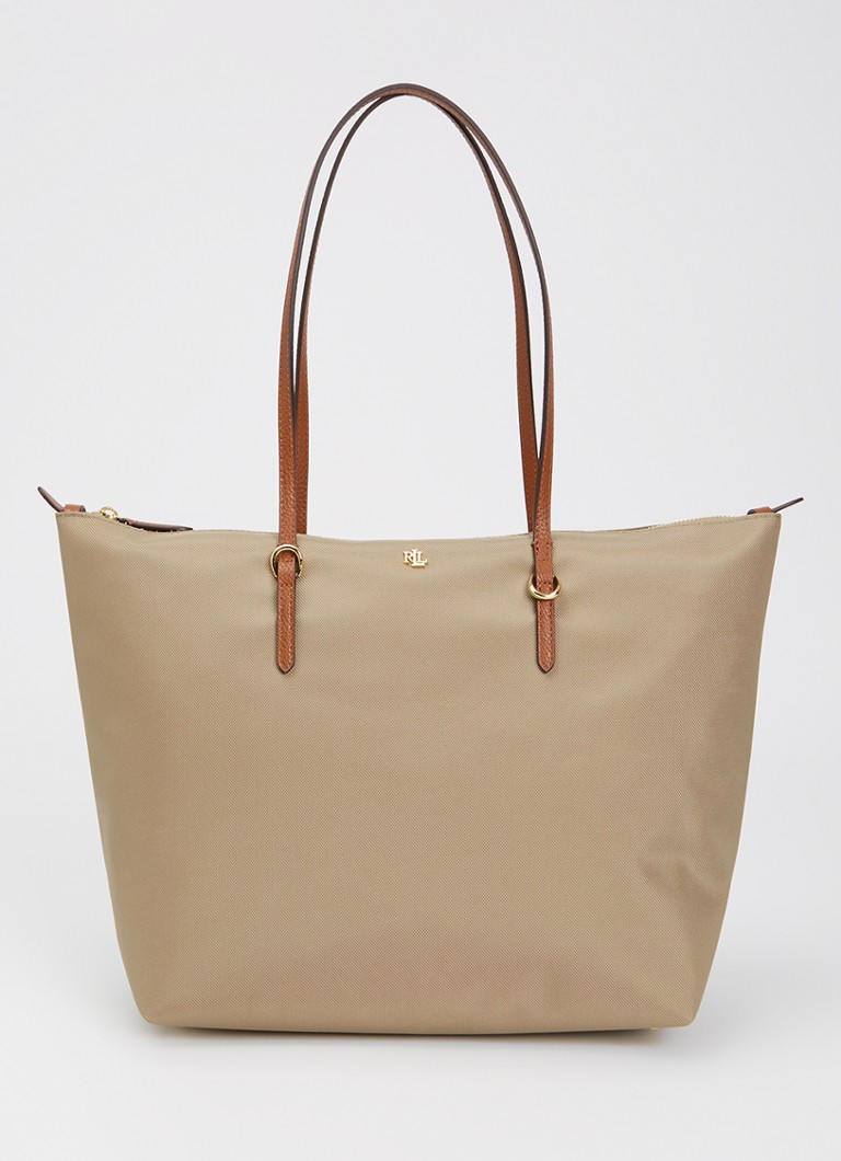Ralph Lauren Dames Keaton shopper met logo in de kleur Zand, maat: OZ