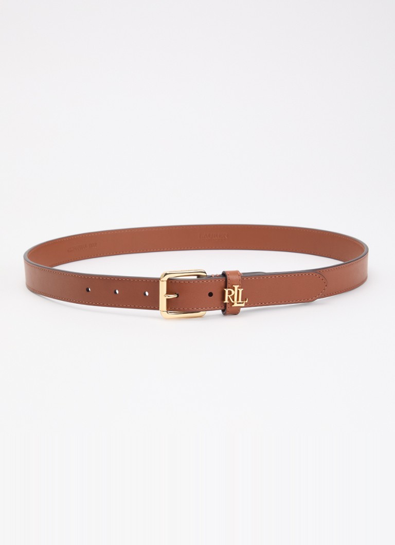 Ralph Lauren Dames Riem van leer met logo in de kleur Roestbruin, maat: M