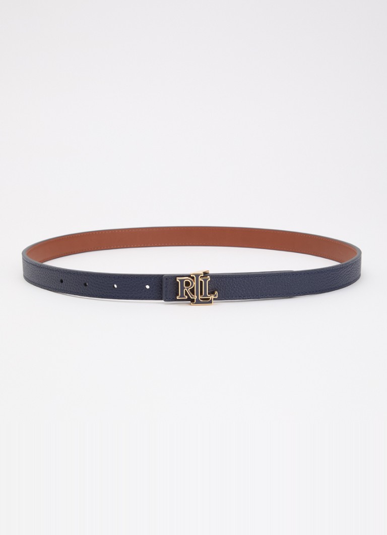 Ralph Lauren Dames Reversible riem van leer in de kleur Donkerblauw, maat: S