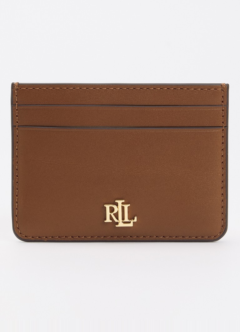 Ralph Lauren Dames Pasjeshouder van leer met logo in de kleur Oranjebruin, maat: 1SZ