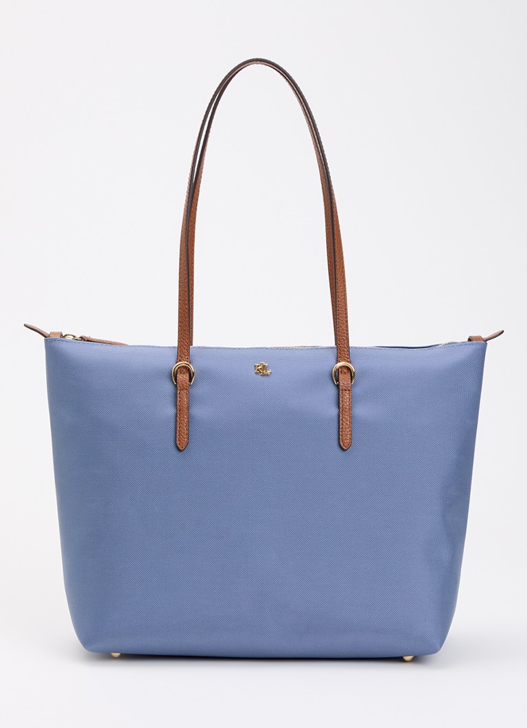 Ralph Lauren Dames Keaton Medium schoudertas met logo in de kleur Staalblauw, maat: 1SZ