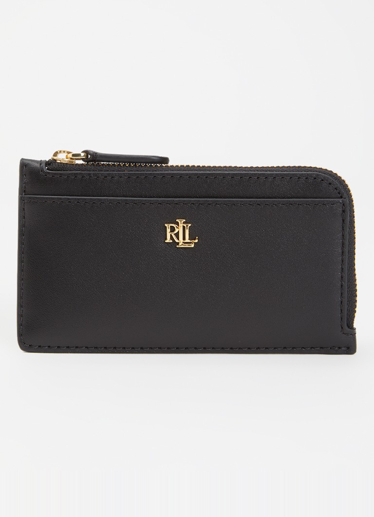 Ralph Lauren Dames Pasjeshouder van leer met logo in de kleur Zwart, maat: 1SZ