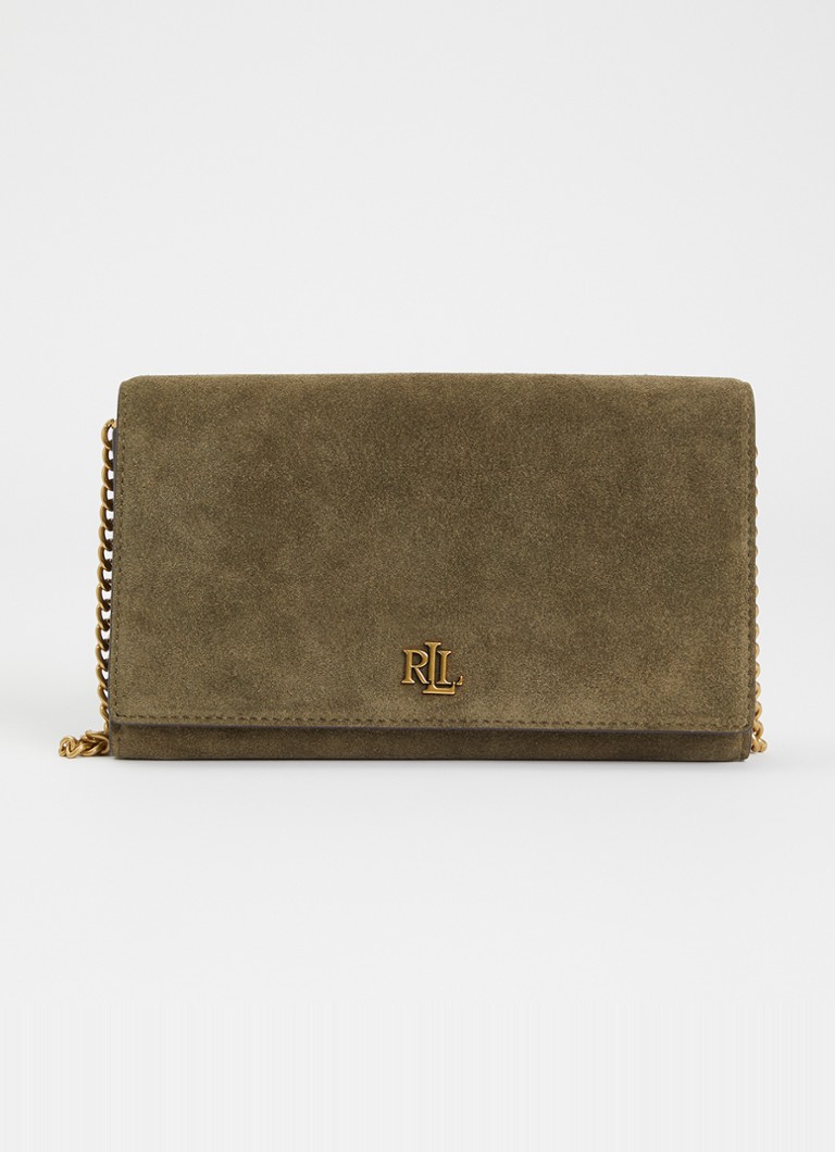 Ralph Lauren Dames Adair II clutch van suède in de kleur Donkergroen, maat: 1SZ