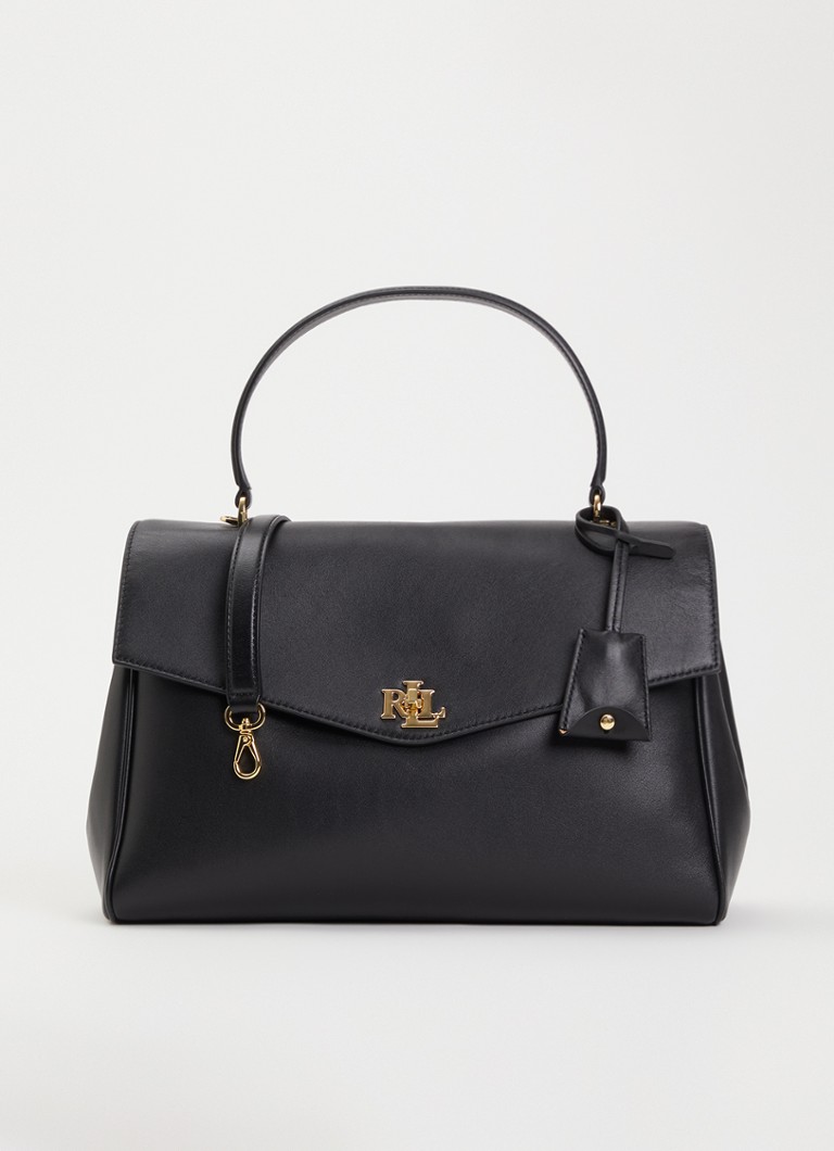 Ralph Lauren Dames Farrah schoudertas van leer met afneembare schouderriem in de kleur Zwart, maat: 1SZ