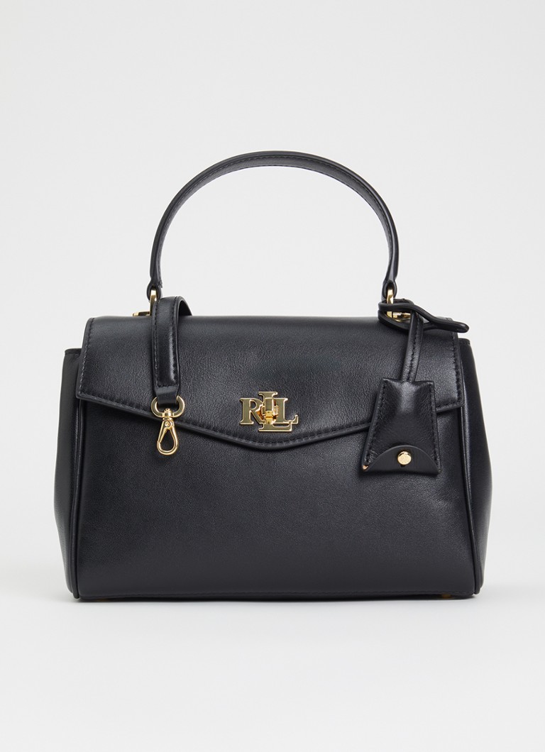 Ralph Lauren Dames Farrah Small handtas van leer met afneembare schouderriem in de kleur Zwart, maat: 1SZ