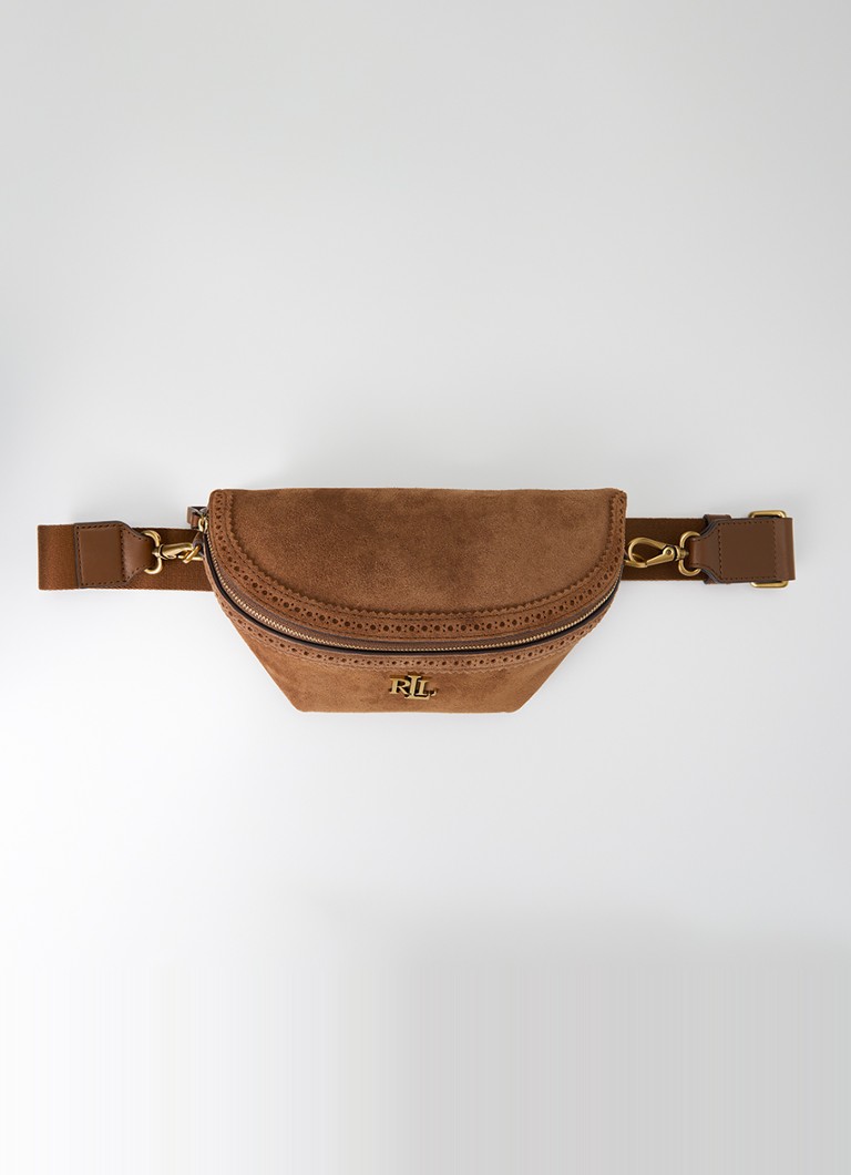 Ralph Lauren Dames Marcy crossbodytas van suède in de kleur Lichtbruin, maat: 1SZ