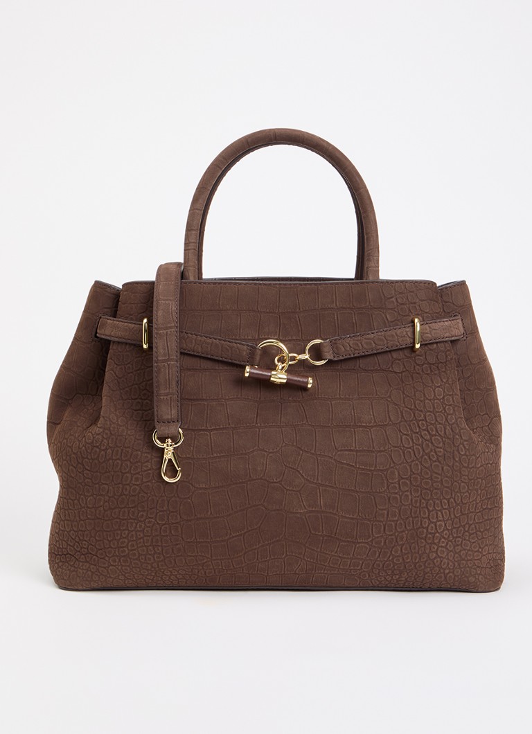 Ralph Lauren Dames Blaike Large schoudertas van nubuck met afneembare schouderriem