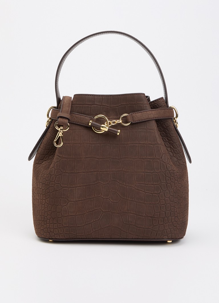 Ralph Lauren Dames Blaike Medium schoudertas van nubuck met afneembare schouderriem