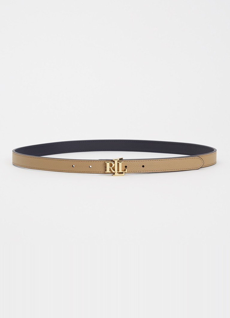Ralph Lauren Dames Reversible riem van leer met logo in de kleur Donkerblauw, maat: S