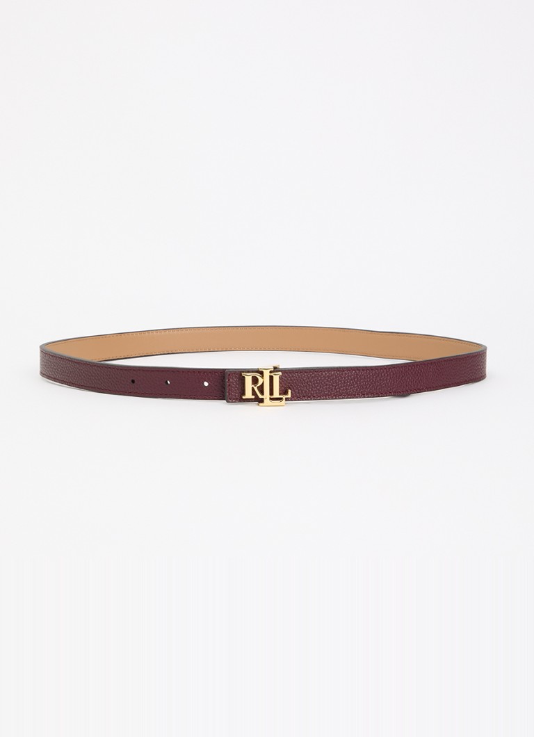 Ralph Lauren Dames Reversible riem van leer met logo in de kleur Bordeauxrood, maat: S