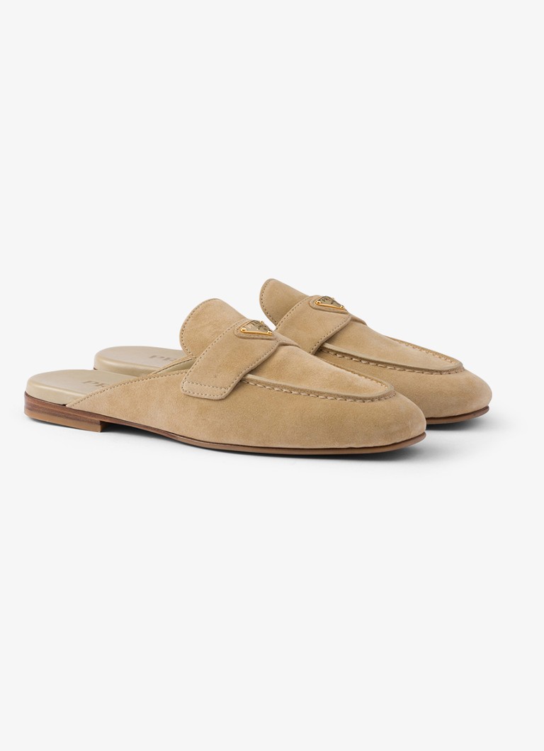 Prada Dames Loafer van kalfssuède in de kleur Beige