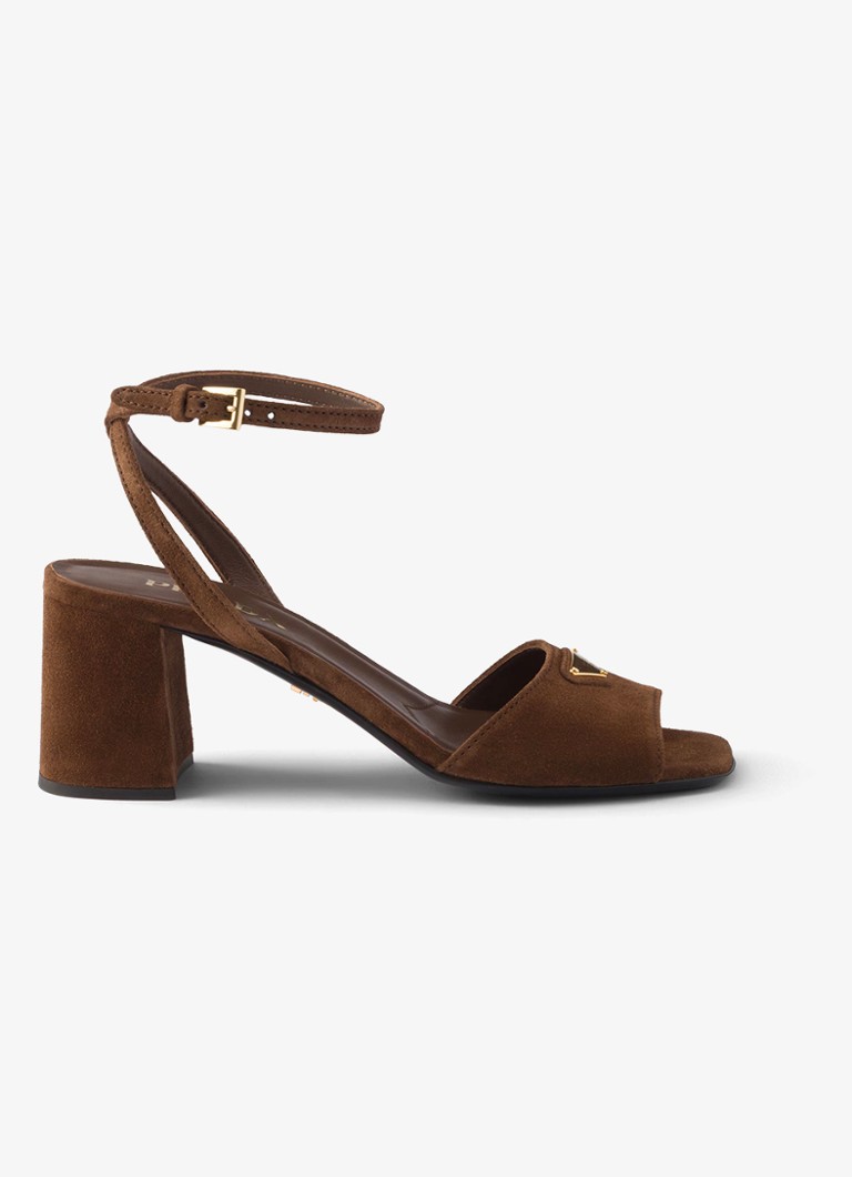 Prada Dames Sandalette van suède in de kleur Bruin