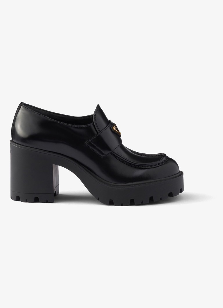 Prada Dames Loafer van kalfsleer in de kleur Zwart
