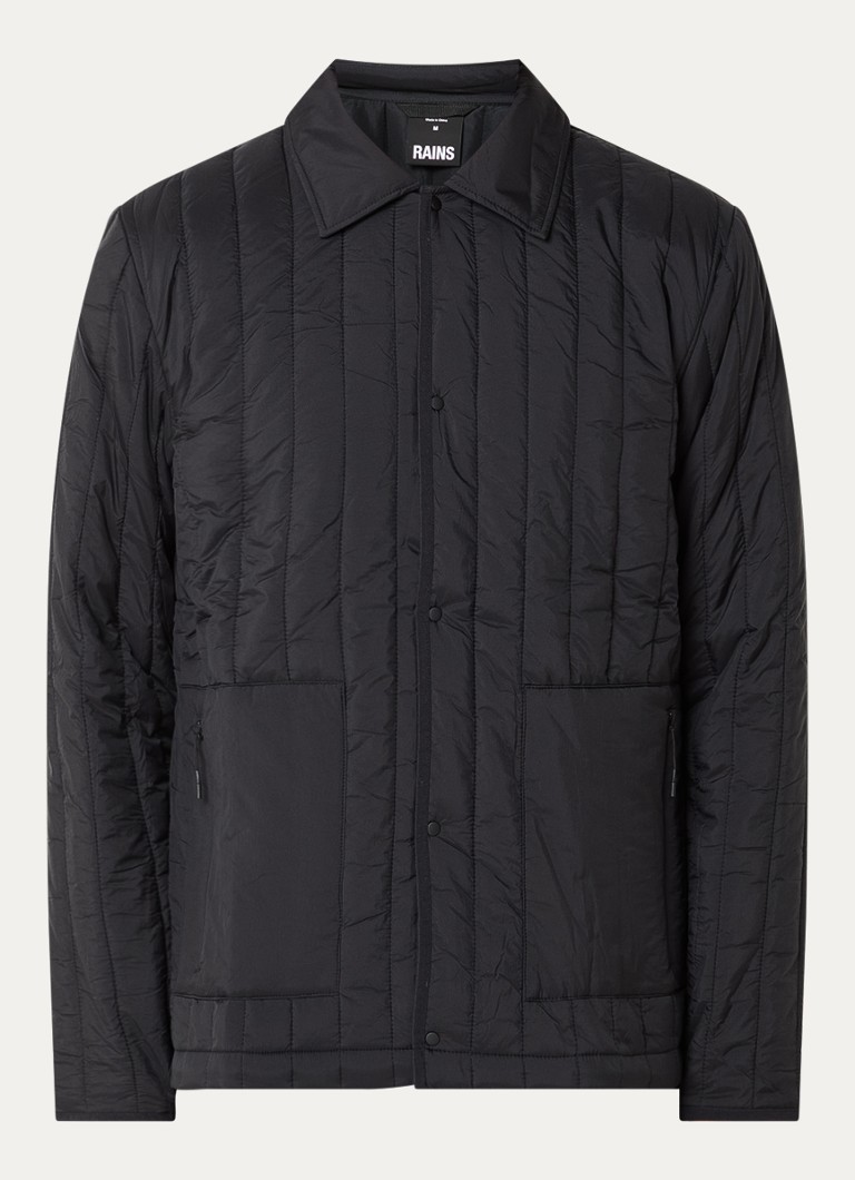 Rains Heren Banja jack met ritszakken in de kleur Zwart, maat: XL