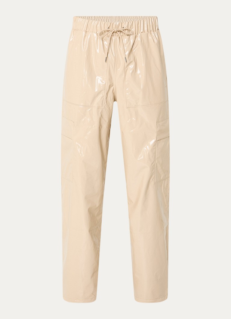Rains Heren Wide fit cargobroek met steekzakken in de kleur Beige, maat: L