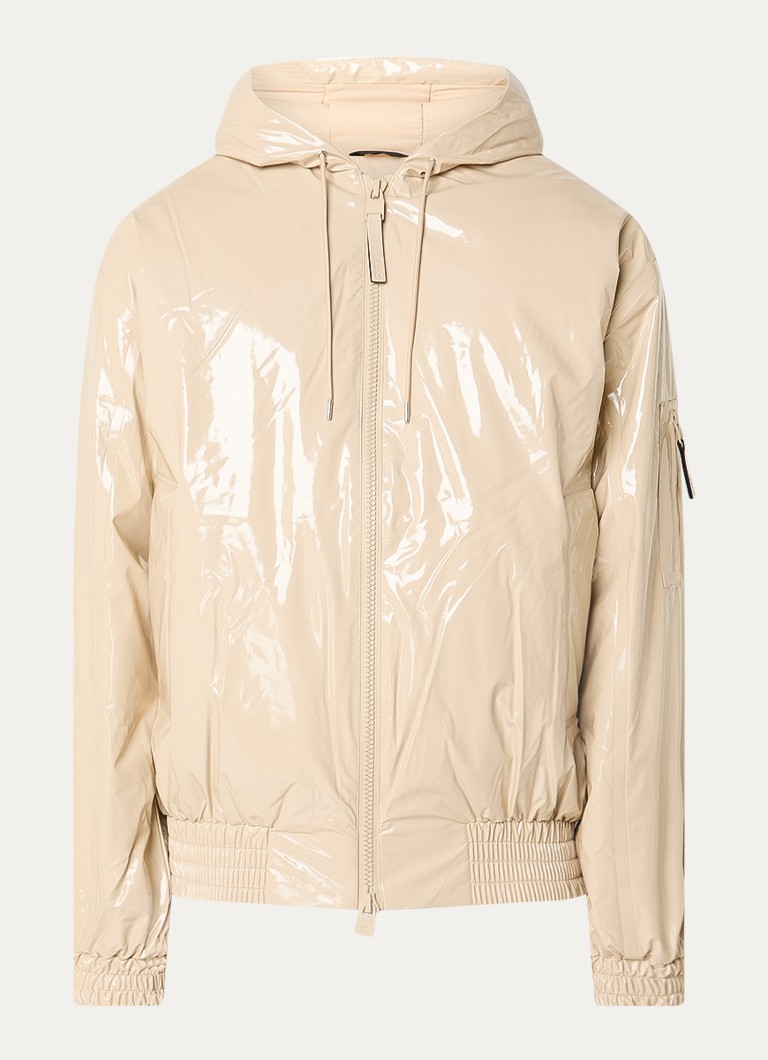 Rains Heren Lohja gewatteerd bomberjack met glanzende finish in de kleur Beige, maat: L