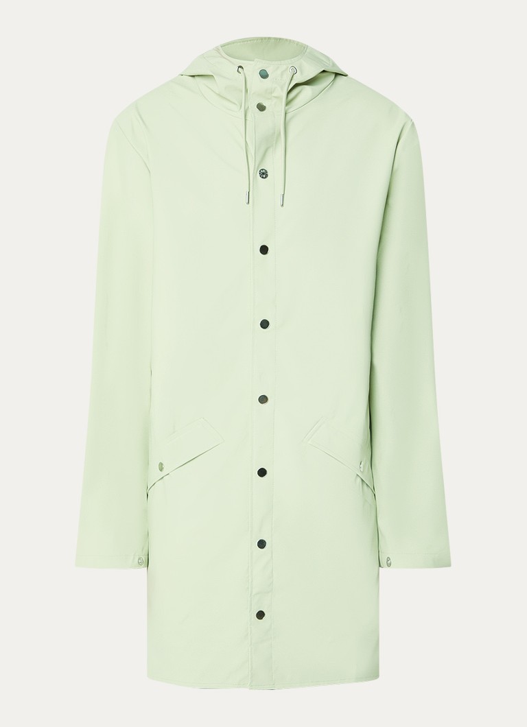 Rains Heren Bold regenjas met capuchon en klepzakken in de kleur Lichtgroen, maat: XL