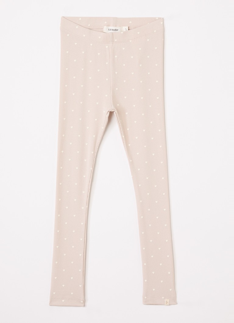 Lil 'Atelier Meisjes NMFGago legging met print in de kleur Taupe, maat: 122
