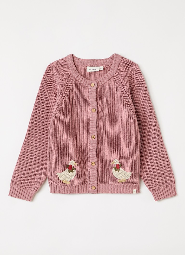 Lil 'Atelier Meisjes NMFEmlen grofgebreid vest in de kleur Roze, maat: 122/128