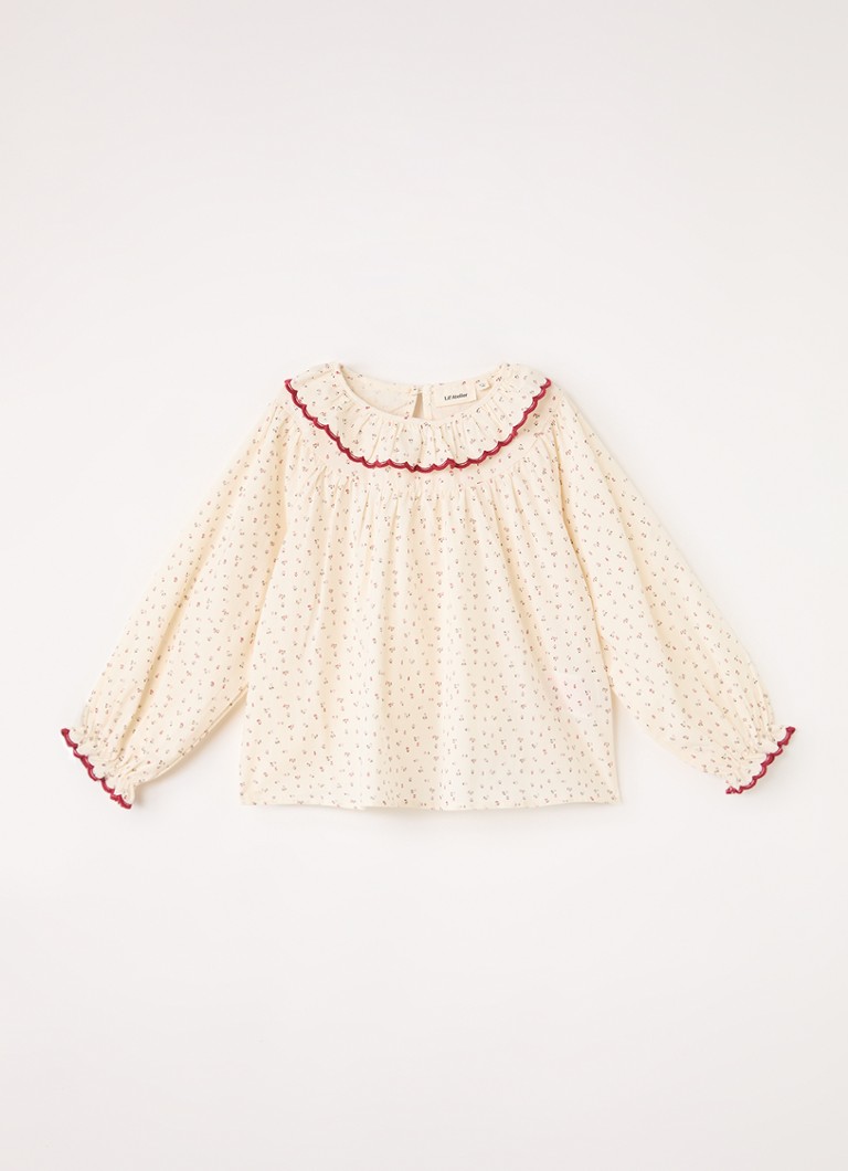 Lil 'Atelier Meisjes NMFRasia tuniek met bloemenprint in de kleur Gebroken wit, maat: 116