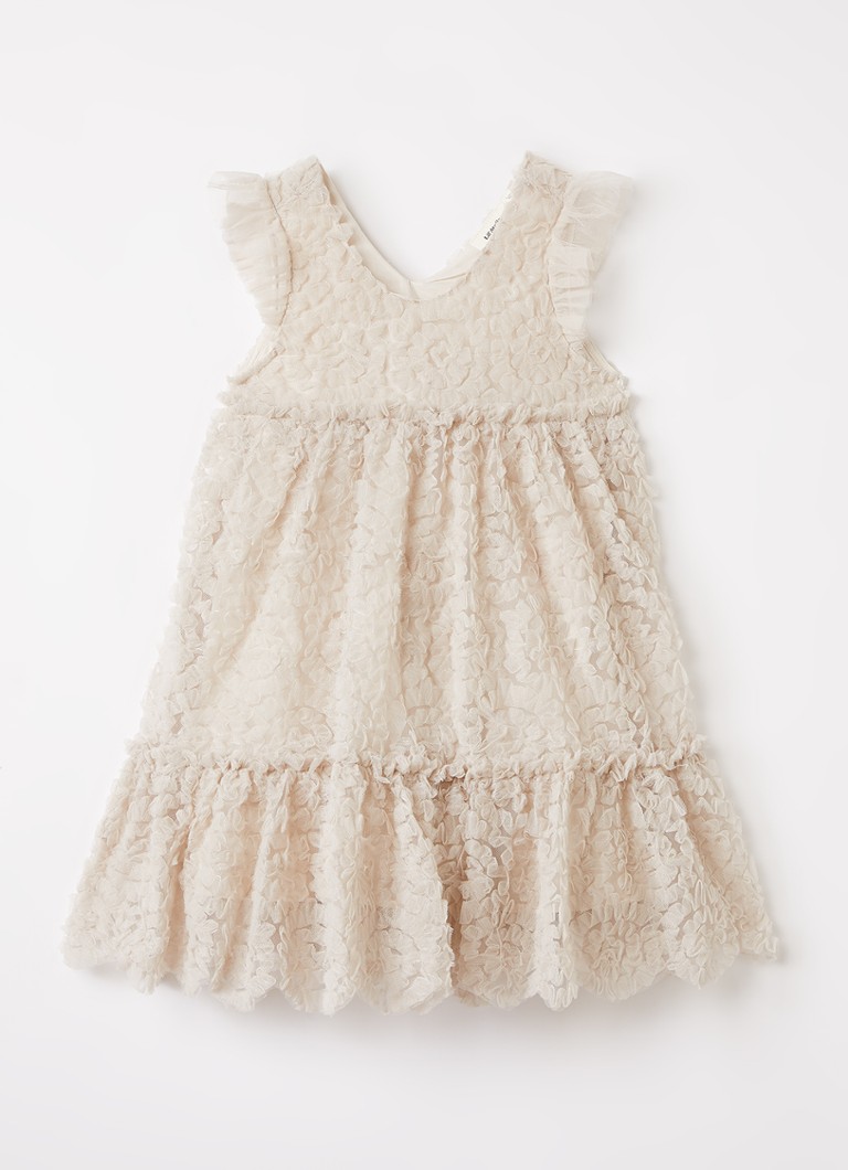 Lil 'Atelier Meisjes NMFFauna jurk met tule in de kleur Beige, maat: 110