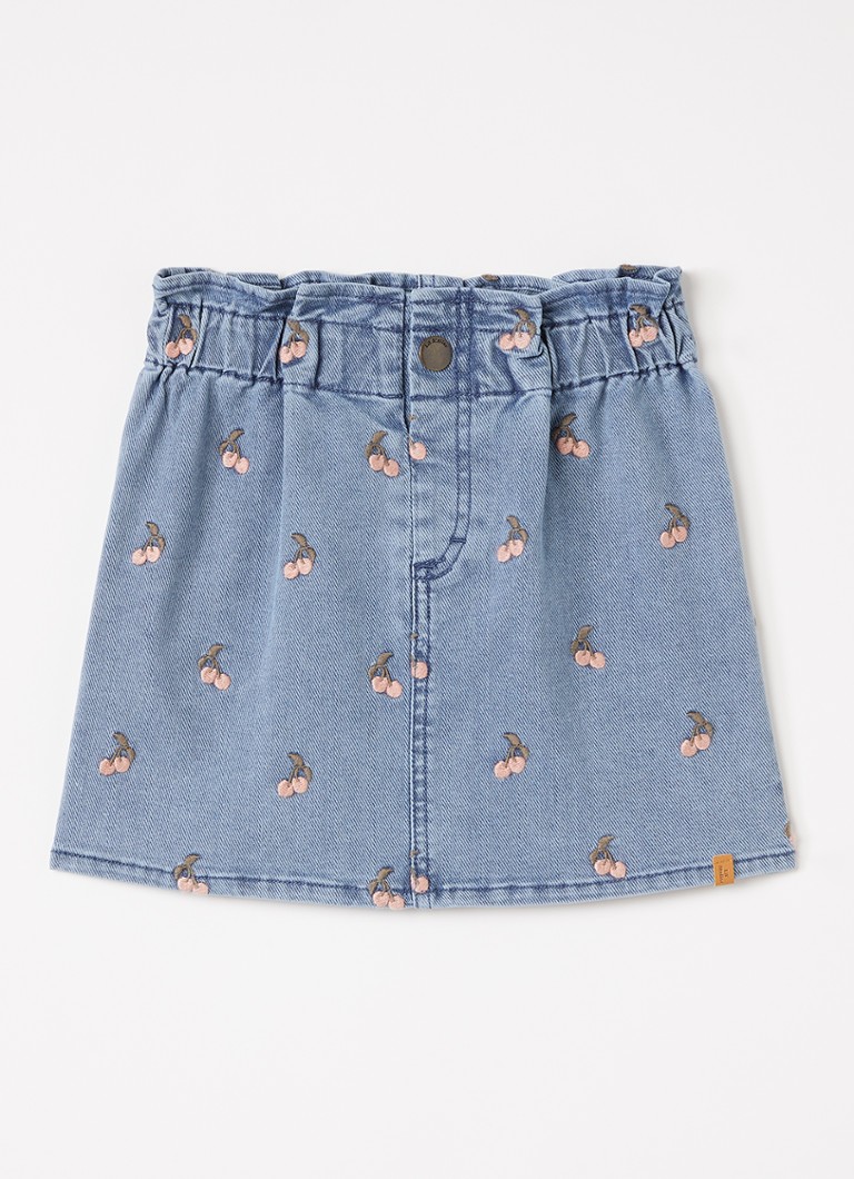Lil 'Atelier Meisjes NMFDeva minirok met borduring in de kleur Indigo, maat: 122/128