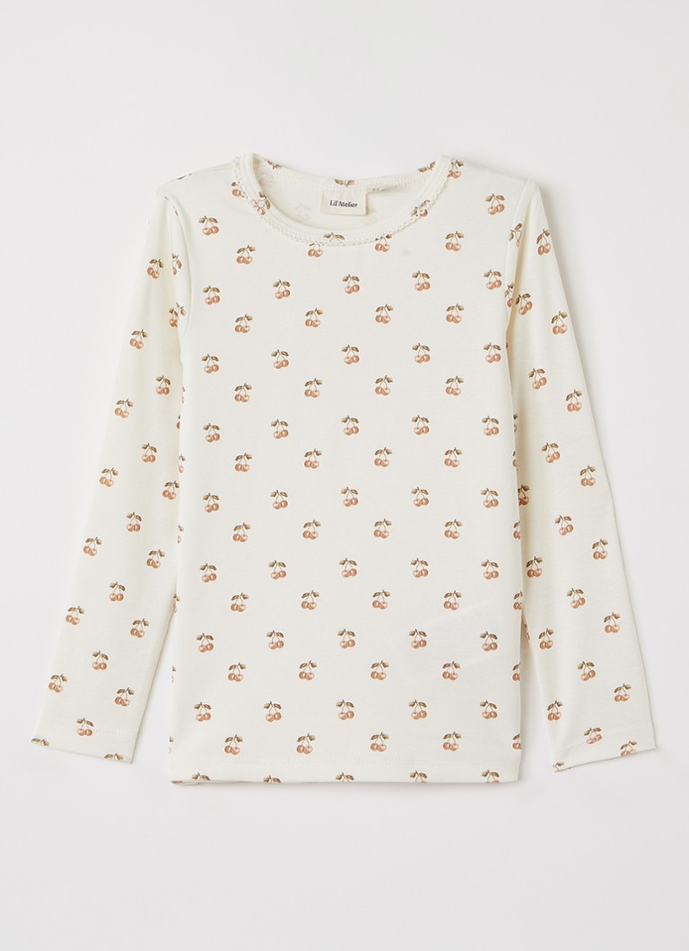 Lil 'Atelier Meisjes NMFLayo longsleeve met print in de kleur Gebroken wit, maat: 122/128