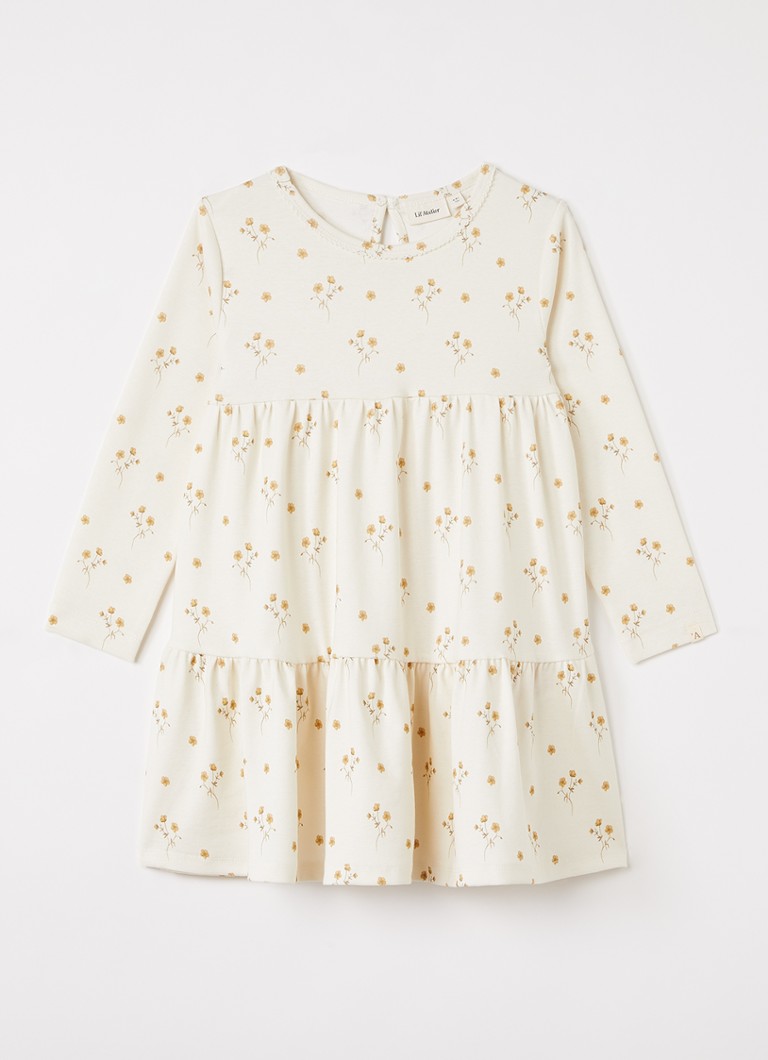 Lil 'Atelier Meisjes NMFLayo tuniekjurk met bloemenprint in de kleur Gebroken wit, maat: 116