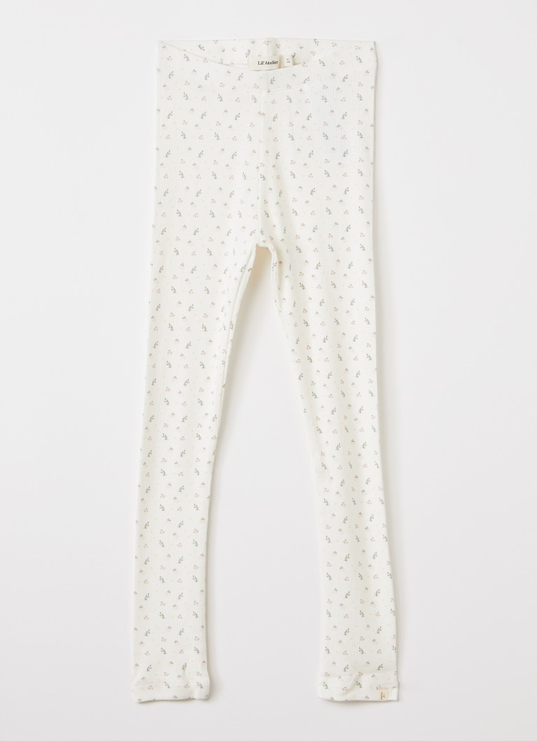 Lil 'Atelier Meisjes NMFGago legging met print in de kleur Gebroken wit, maat: 3