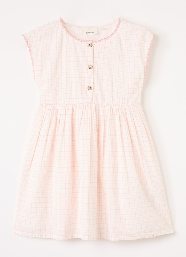 Lil 'Atelier Meisjes NMFHedda tuniekjurk met ruitdessin in de kleur Lichtroze, maat: 122