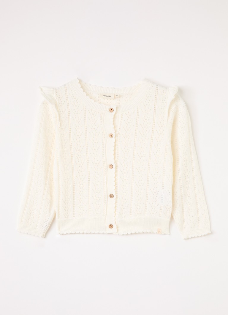 Lil 'Atelier Meisjes NMFJela fijngebreid vest in de kleur Ivoor, maat: 122/128