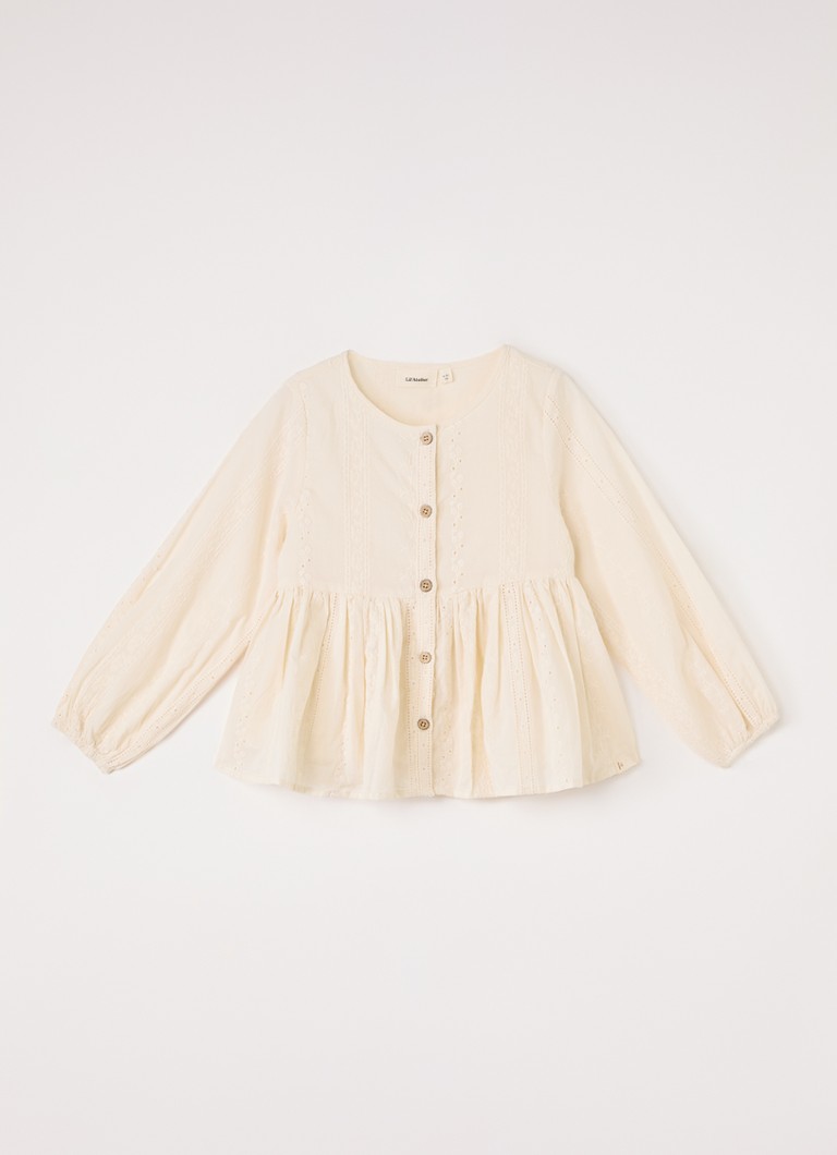Lil 'Atelier Meisjes NMFLoba tuniekjurk met borduring in de kleur Gebroken wit, maat: 98